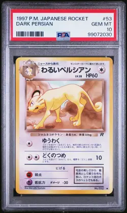 1997 POKEMON JPN ROCKET #53 DARK PERSIAN PSA 10 - Image 1