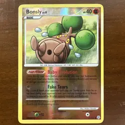 Bonsly 71/130 Diamond and Pearl Reverse Holo Pokemon LP/MP - Image 1