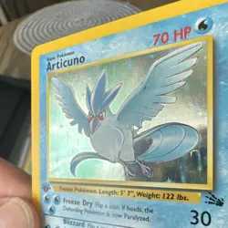 The Pokemon Company Articuno 2/62 Fossil Holo Rare English 1st Edition 70 HP - Image 2