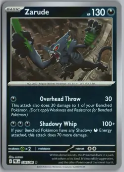 ZARUDE 056/084 RARE PITCH BLACK POKEMON REVERSE HOLO - Image 1