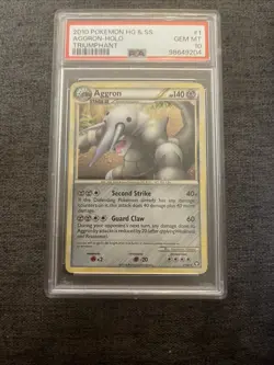 2010 POKEMON HGSS Aggron Holo Triumphant #1 PSA 10 💎 Pop 26!! - Image 1