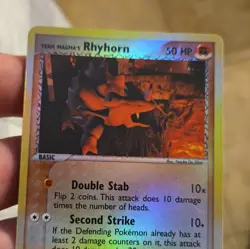 Pokemon TCG Team Magma's Rhyhorn Reverse Holo Common Eng 50HP 67/95 - Image 3
