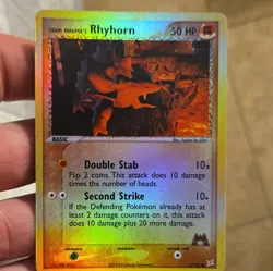 Pokemon TCG Team Magma's Rhyhorn Reverse Holo Common Eng 50HP 67/95 - Image 4