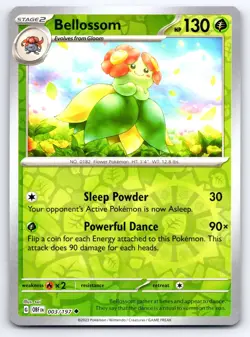 Pokemon Bellossom SV03: Obsidian Flames OBF Uncommon Reverse Holofoil 003/197 NM - Image 1