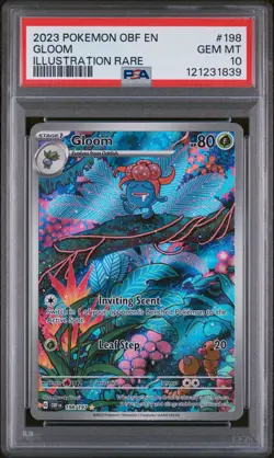 2023 POKEMON OBF EN-OBSIDIAN FLAMES ILLUSTRATION RARE #198 GLOOM PSA 10 - Image 1