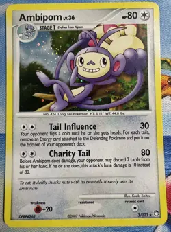 Ambipom 3/123 Diamond & Pearl Mysterious Treasures Pokemon Holo Rare MP - Image 1