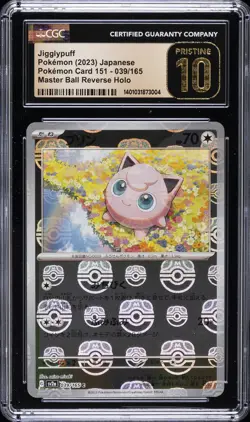 2023 POKEMON 151 MASTER BALL REVERSE HOLO #039 JIGGLYPUFF CGC 10 PRISTINE - Image 1