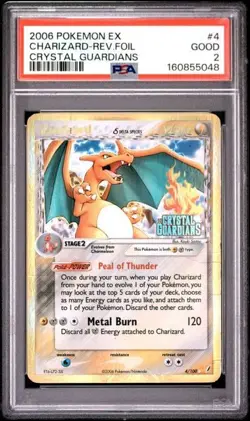 2006 Pokemon EX Crystal Guardians Charizard #4 Reverse Foil Rare Stamped PSA 2 - Image 1