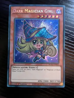 Yugioh Dark Magician Girl Secret Rare Euro Print NM BLGG-EN003 Chibi Art - Image 1