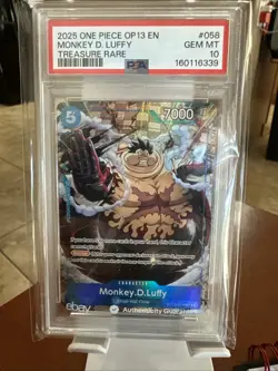 2025 ONE PIECE OP13 EN MONKEY D. LUFFY TREASUR RARE PSA 10 - Image 1