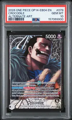 2026 One Piece The Azure Sea's Seven #079 Crocodile Alt Art PSA 10 - Image 1