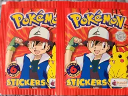 1999 Topps Merlin Pokemon Stickers Factory Sealed 2 Booster Packs - Image 1