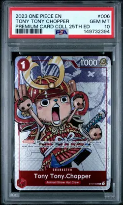 2023 ONE PIECE PREMIUM CARD COLLECTION 25TH EDITION TONY TONY CHOPPER PSA 10 - Image 1