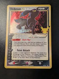 UMBREON STAR 17/17 CELEBRATIONS: CLASSIC COLLECTION POKEMON HOLO NM - Image 1