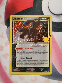 Pokemon Umbreon 17/17 Celebrations 25th Anniversary Holo Gold Star 2021 NM - Image 1