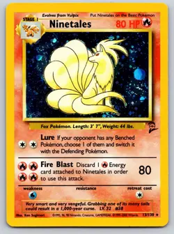 Ninetales Holo Rare Base Set 2 013/130 LP Pokemon Card TCG - Image 1