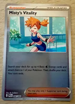 Pokemon TCG Misty's Vitality 080/084 Pitch Black Reverse Holo Trainer Card - Image 1