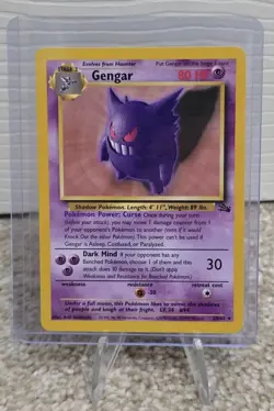 Gengar 20/62 Rare Fossil Pokemon Unlimited Trading Card, Lightly Played NM - Image 1