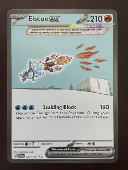 Eiscue EX Sir 222/197 SV03 Holo Card Obsidian Flames Series NM Condition - Image 1