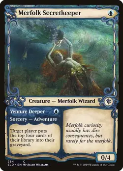 Merfolk Secretkeeper Foil Throne of Eldraine 284 NM MTG - Image 1