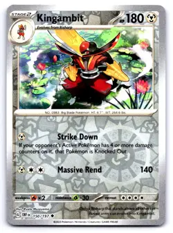 Pokemon Kingambit SV03: Obsidian Flames OBF Reverse Holo 150/197 NM - Image 1
