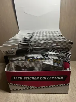 [Lot of 12] Pokemon White Flare SV10.5 3-Pack Tech Sticker Collection w/ Display - Image 1