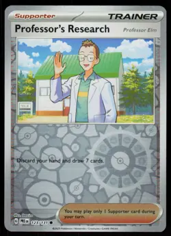 Professor's Research 123/131 Prismatic Evolutions Pokemon Reverse Holo NM - Image 1