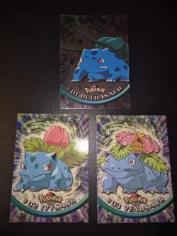 Pokemon Lotto Trio Starter Topps Chrome - Bulbasaur Foil - Ivysaur - Venusaur - Image 1