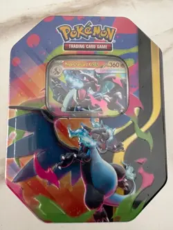 Pokemon TCG Mega Charizard X Tin Box 4 Boosterpakcs + Promokarte + Code Neu OVP - Image 1