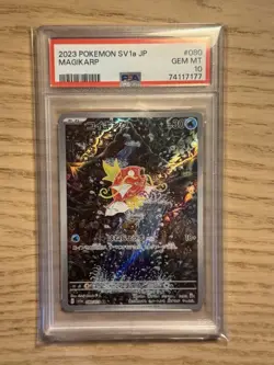 PSA 10 Pokemon Card Magikarp AR 080/073 sv1a Triplet Beat Holo 2023 Japanese - Image 1