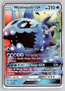 WISHIWASHI GX 38/145 HOLO ULTRA RARE GUARDIANS RISING POKEMON NM - Image 1