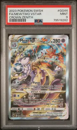Pokemon Mewtwo VSTAR GG44 Crown Zenith Galarian Gallery Alt Art - PSA 9 MINT - Image 1