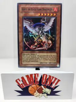 YuGiOh Horus the Black Flame Dragon LV6 DR3-EN002 Dark Revelation Super Rare LP - Image 1