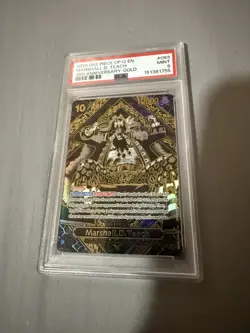 PSA 9 Gold Marshall D Teach 3rd Anniversary One Piece OP 12 - Image 2