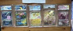 5 Pokemon Cards Slabbed From Grade 9 To 10. Ace grading! - Image 1