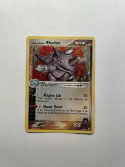 Team Magma's Rhydon 11/95 Pokemon Card TCG Team Magma vs Team Aqua Holo Rare NM - Image 1