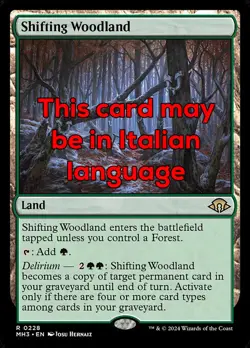 MTG SHIFTING WOODLAND FOIL EXC - SELVA MUTEVOLE 228 - MH3 - MAGIC - Image 1