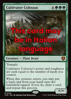 MTG CULTIVATOR COLOSSUS EXC - COLOSSO COLTIVATORE 190 - INR - MAGIC - Image 1