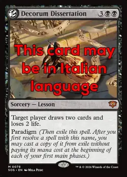 MTG DECORUM DISSERTATION EXC - DISSERTAZIONE SUL DECORO 78 - SOS - MAGIC - Image 1