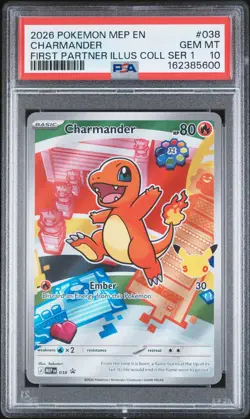 2026 POKEMON MEP EN-ME BLACK STAR PROMO #038 CHARMANDER PSA 10 - Image 1