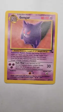 Pokemon TCG Gengar Fossil 20/62 Non-Holo Rare Card Vintage 1999 - Image 1