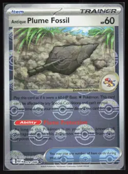 Antique Plume Fossil (Poke Ball Pattern) 079/086 Holo Common White Flare Pokemon - Image 1