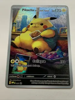 Pikachu With Comfy Couch Pokemon Card Holo Foil Art Anime Van Gogh Portrait Fat - Image 5