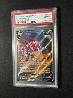 2023 POKEMON SWORD & SHIELD CROWN ZENITH #GG49 FULL ART DRAPION V PSA 10 - Image 1
