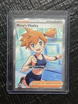Pokemon Misty's Vitality 111/084 Ultra Rare Pitch Black Holo Near Mint Full Art - Image 1