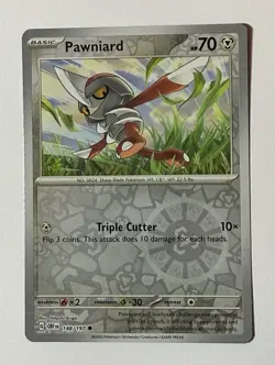 Pawniard Reverse Holo Common SV03: Obsidian Flames 148/197 NM Pokemon OBF - Image 1