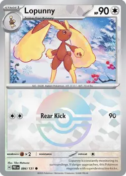 Lopunny (Poke Ball Pattern) 084/131 Holo Common Prismatic Evolutions Pokemon - Image 1