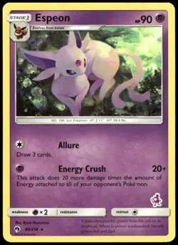Espeon - 89/214 (Mewtwo Stamped) 089/214 Promo Battle Academy Pokemon Near Mint - Image 1