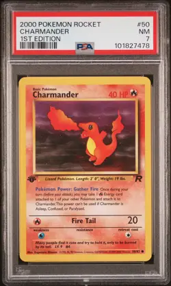 Charmander 50 1st Edition Rocket Pokemon PSA 7 - Image 1