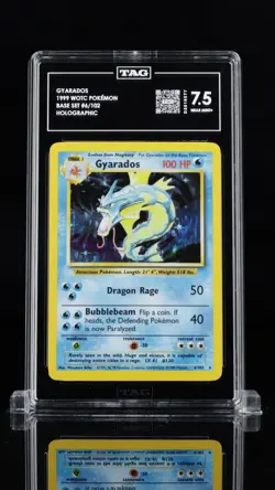 Pokemon TCG Gyarados 6/102 WOTC 1999 Base Set Holo - Graded TAG 7.5 NM+ - Image 1